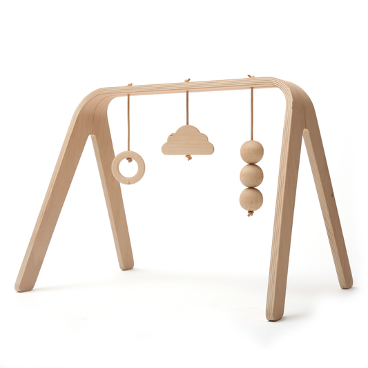 NAHO Spielbogen aus Holz - Minimalistisches Baby-Gym aus Buche