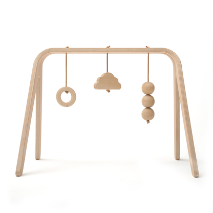 NAHO Spielbogen aus Holz - Minimalistisches Baby-Gym aus Buche
