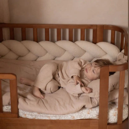 Bettschlange Bouclé geflochten - Weicher Teddy-Bettzopf fürs Baby- & Kinderbett