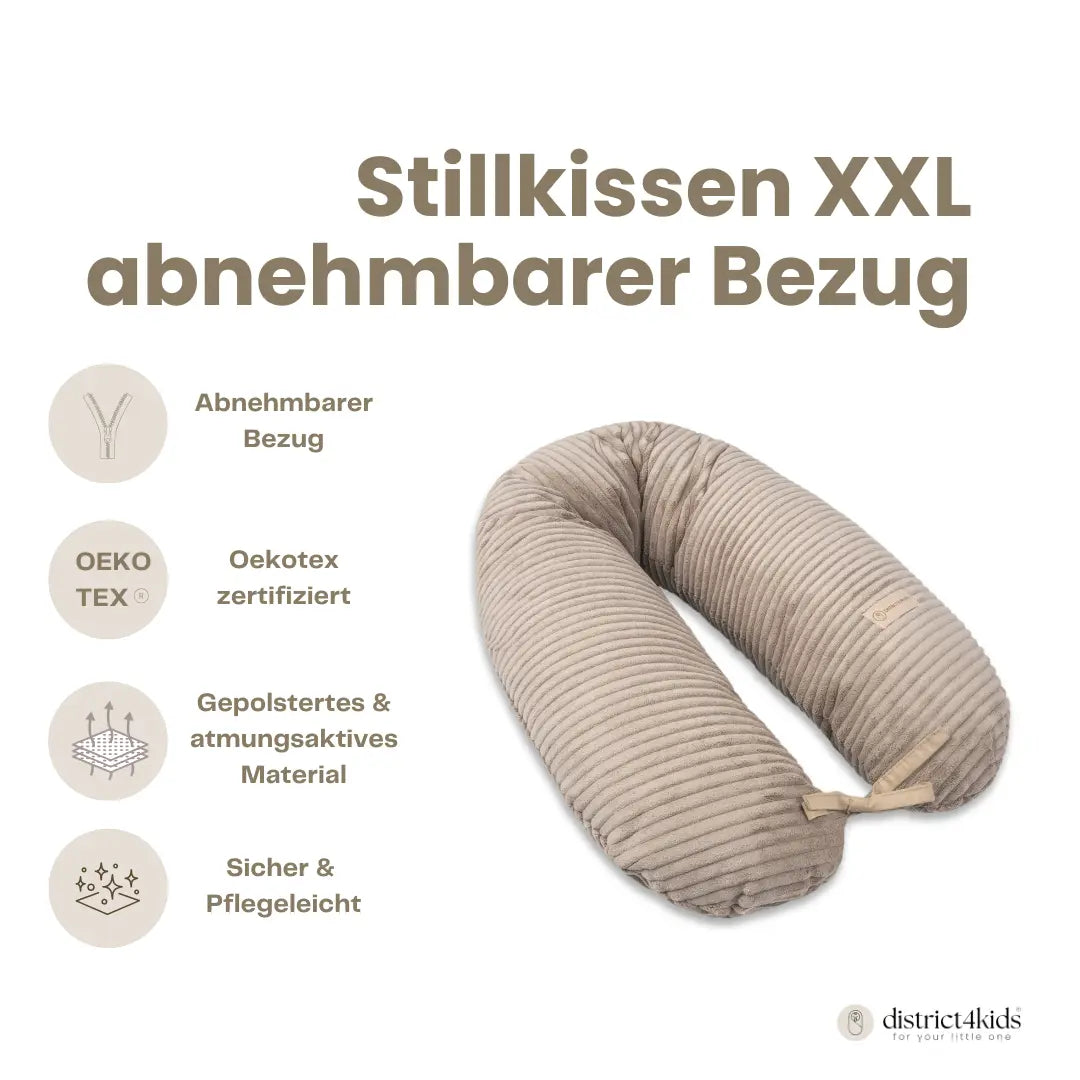 Stillkissen Cord XXL - Ergonomisches Still- & Schwangerschaftskissen