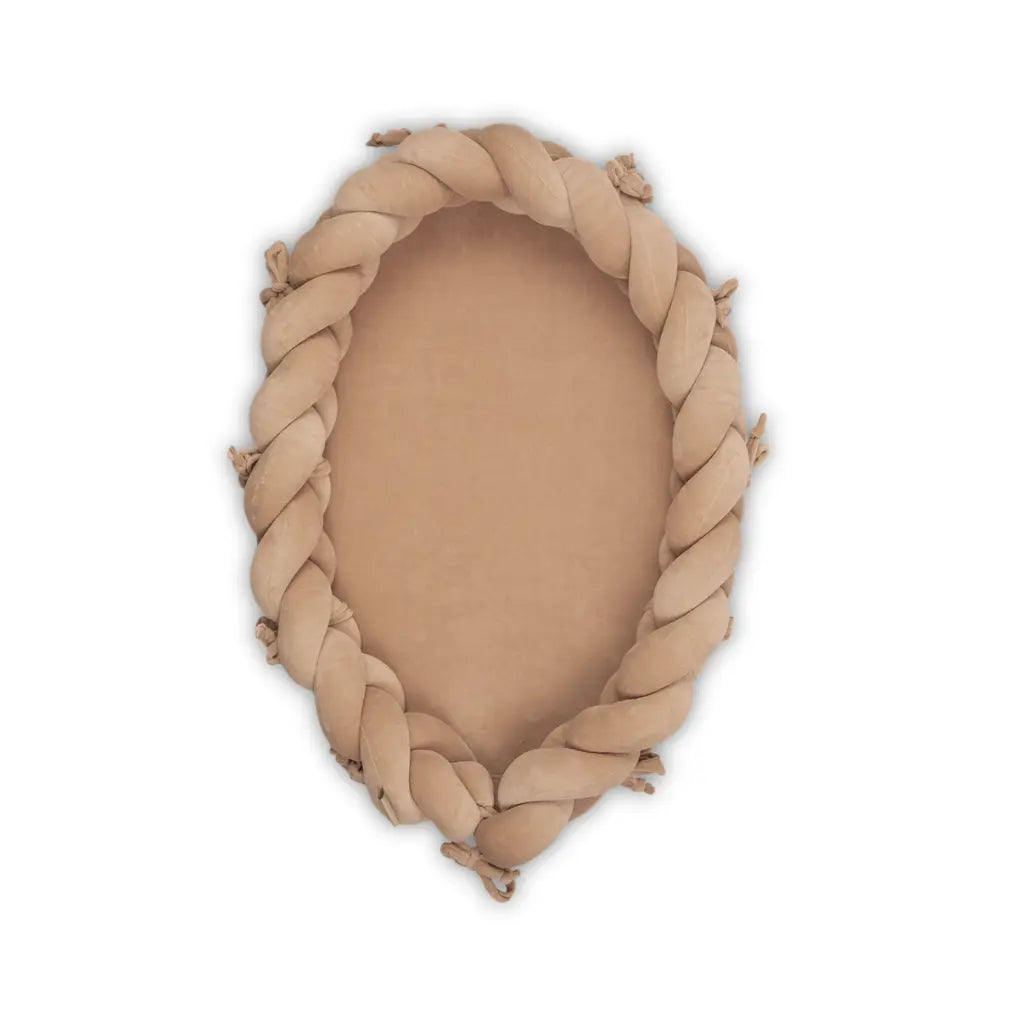 Babynest & Bettschlange 2in1 Velours - Mitwachsendes Kuschelnest & Bettumrandung