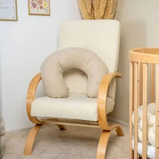 Stillkissen U-Form Bouclé - Ergonomisches Halbmond-Stillkissen aus weichem Teddystoff