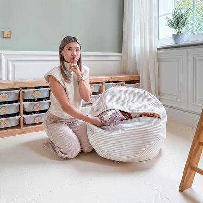 Sitzsack Cord mit Stauraum - Kinderzimmer Sitzkissen "Hide & Seat"