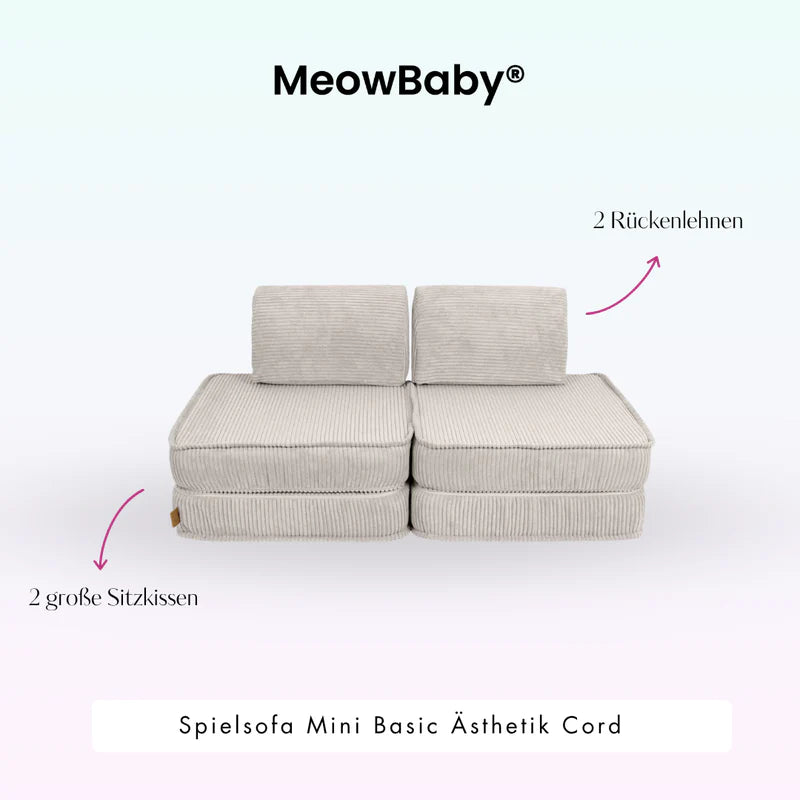 MeowBaby Spielsofa Mini Basic Ästhetik-Cord