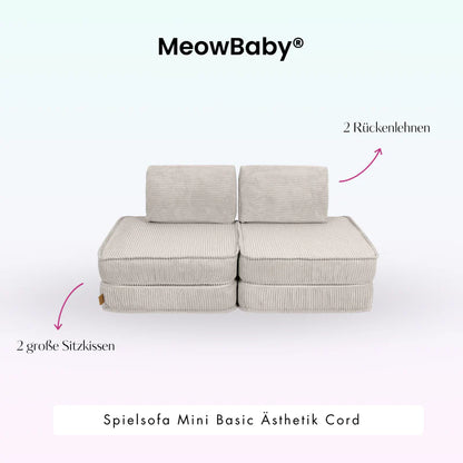 MeowBaby Spielsofa Mini Basic Ästhetik-Cord