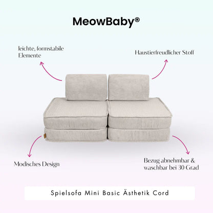MeowBaby Spielsofa Mini Basic Ästhetik-Cord
