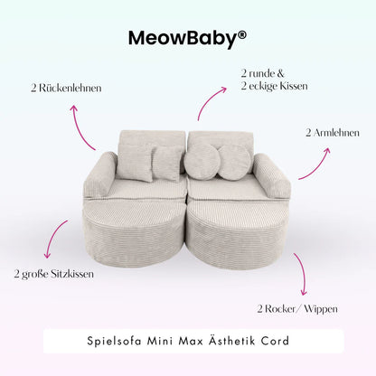 MeowBaby Spielsofa Mini Max Ästhetik Cord