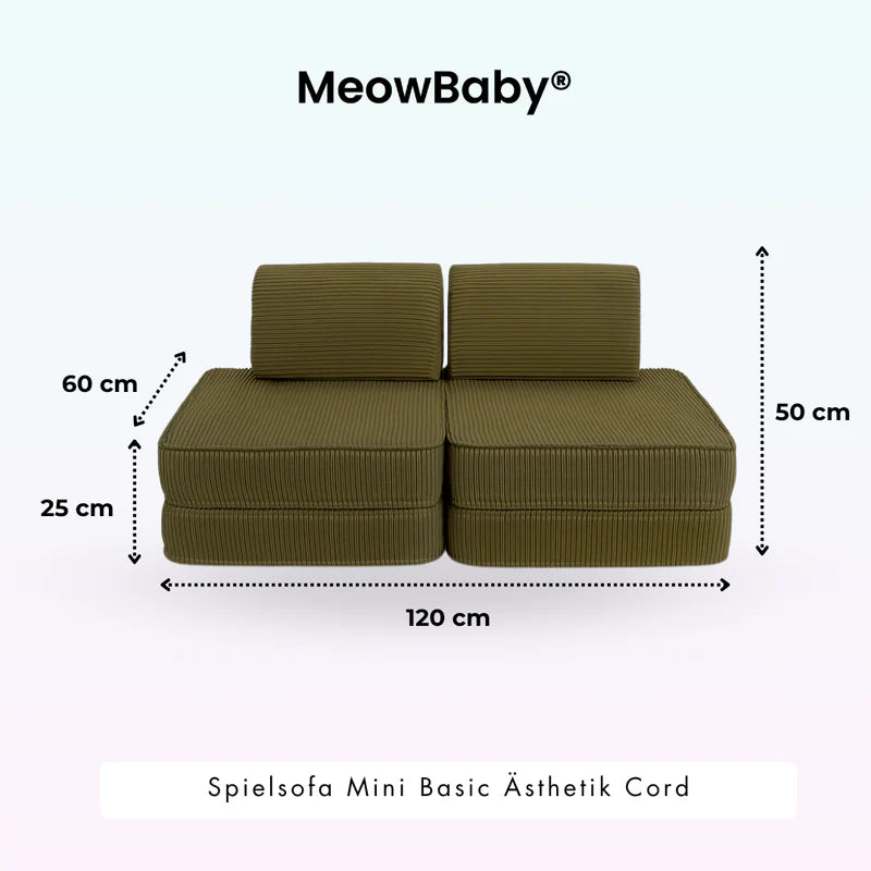 MeowBaby Spielsofa Mini Basic Ästhetik-Cord