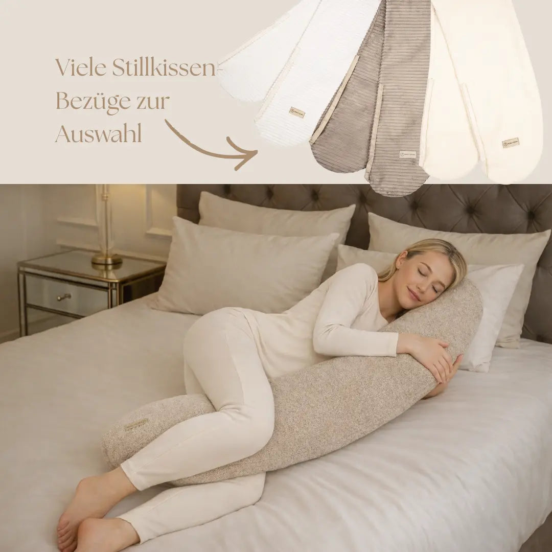 Stillkissen Bouclé XXL - Ergonomisches Still- & Schwangerschaftskissen im Teddy-Look