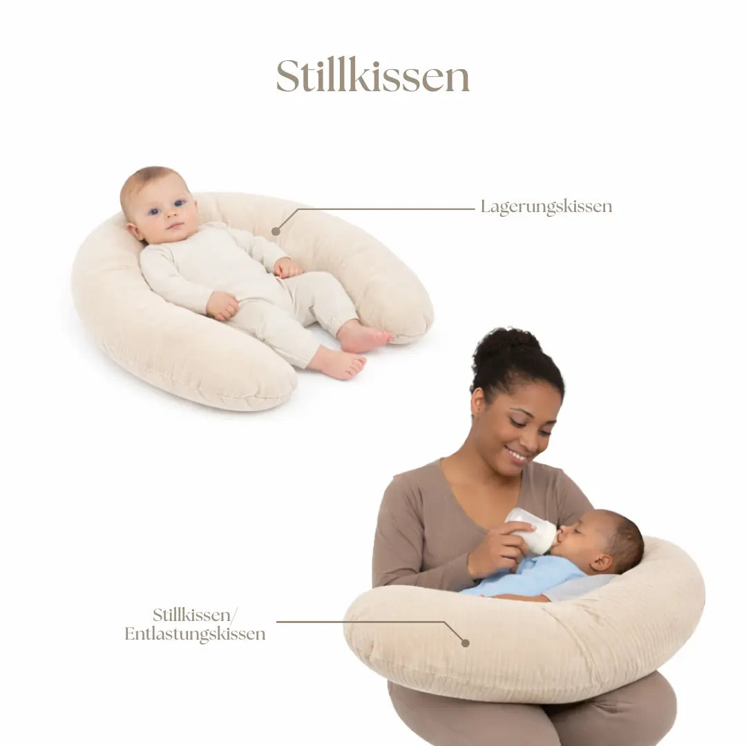 Stillkissen U-Form Cord - Ergonomisches Schwangerschaftskissen mit abnehmbarem Bezug