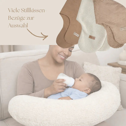 Stillkissen U-Form Bouclé - Ergonomisches Halbmond-Stillkissen aus weichem Teddystoff