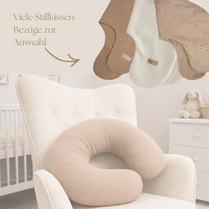 Stillkissen U-Form Musselin - Ergonomisches Schwangerschafts- & Stillkissen mit abnehmbarem Bezug