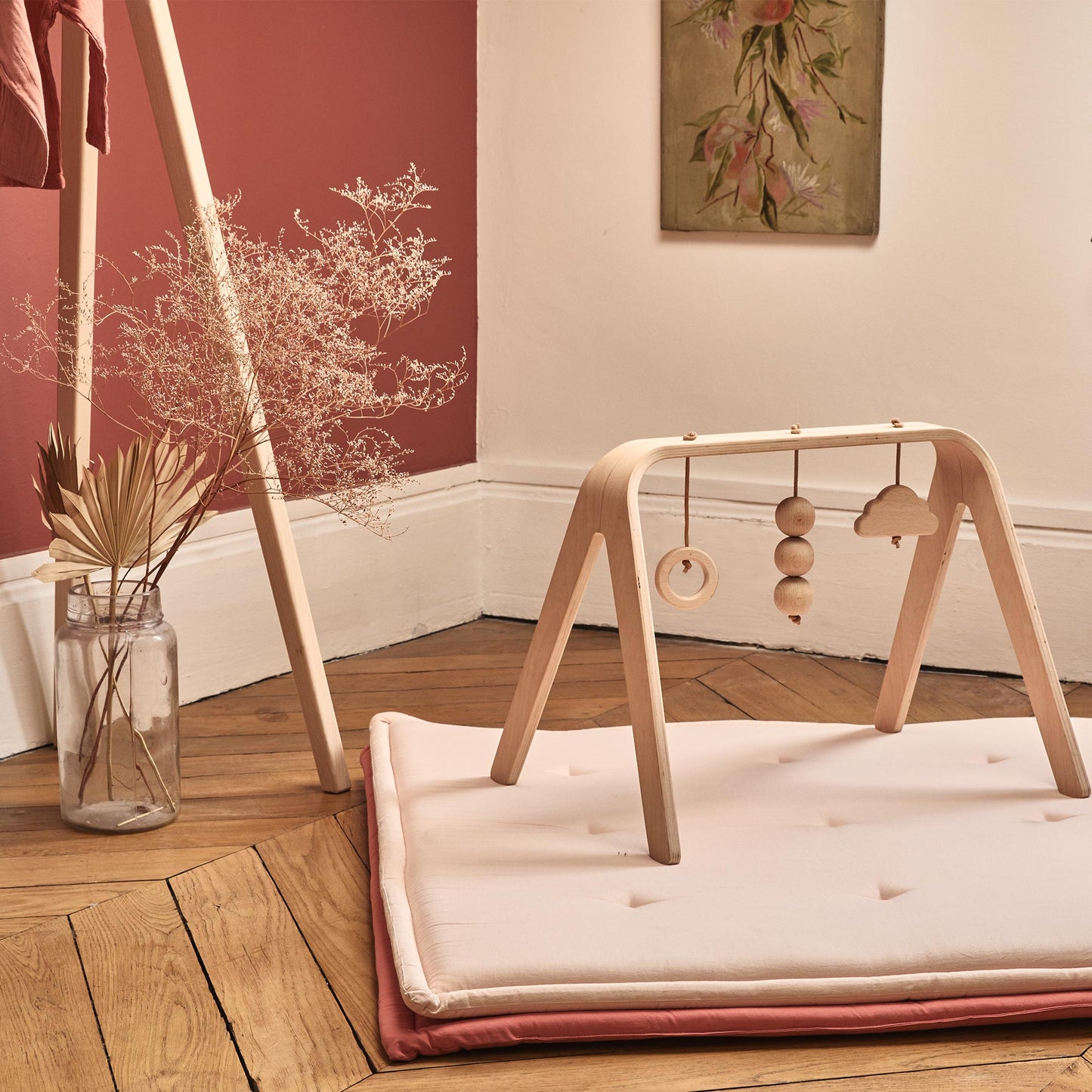 NAHO Spielbogen aus Holz - Minimalistisches Baby-Gym aus Buche