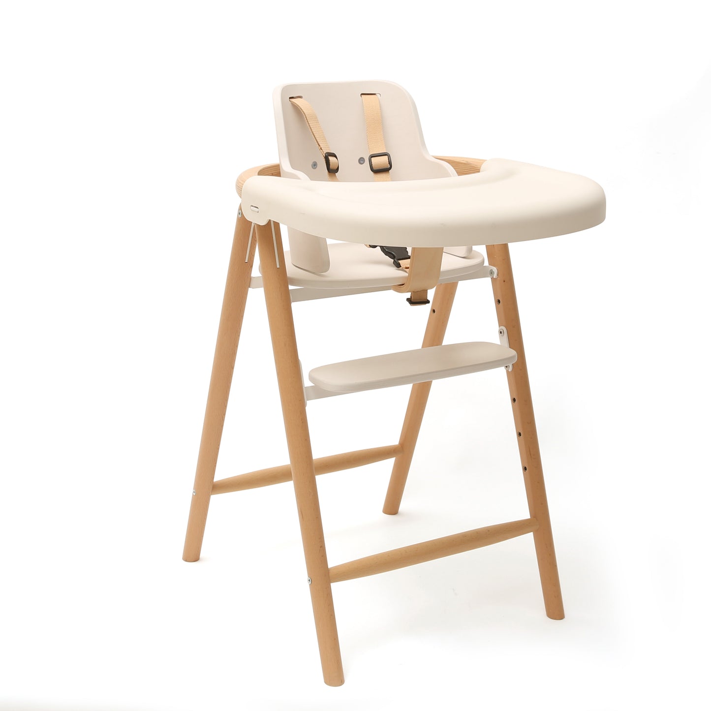 TOBO Holz-Babyhochstuhl - Mitwachsender Design-Stuhl aus Buche