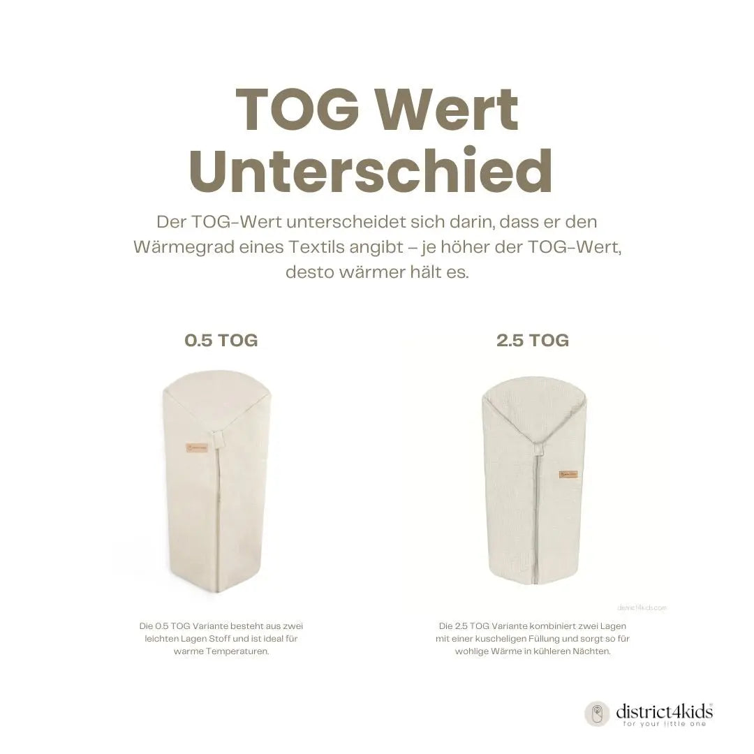 Pucksack Musselin - 2.5 TOG Ganzjahres-Pucksack mitwachsend