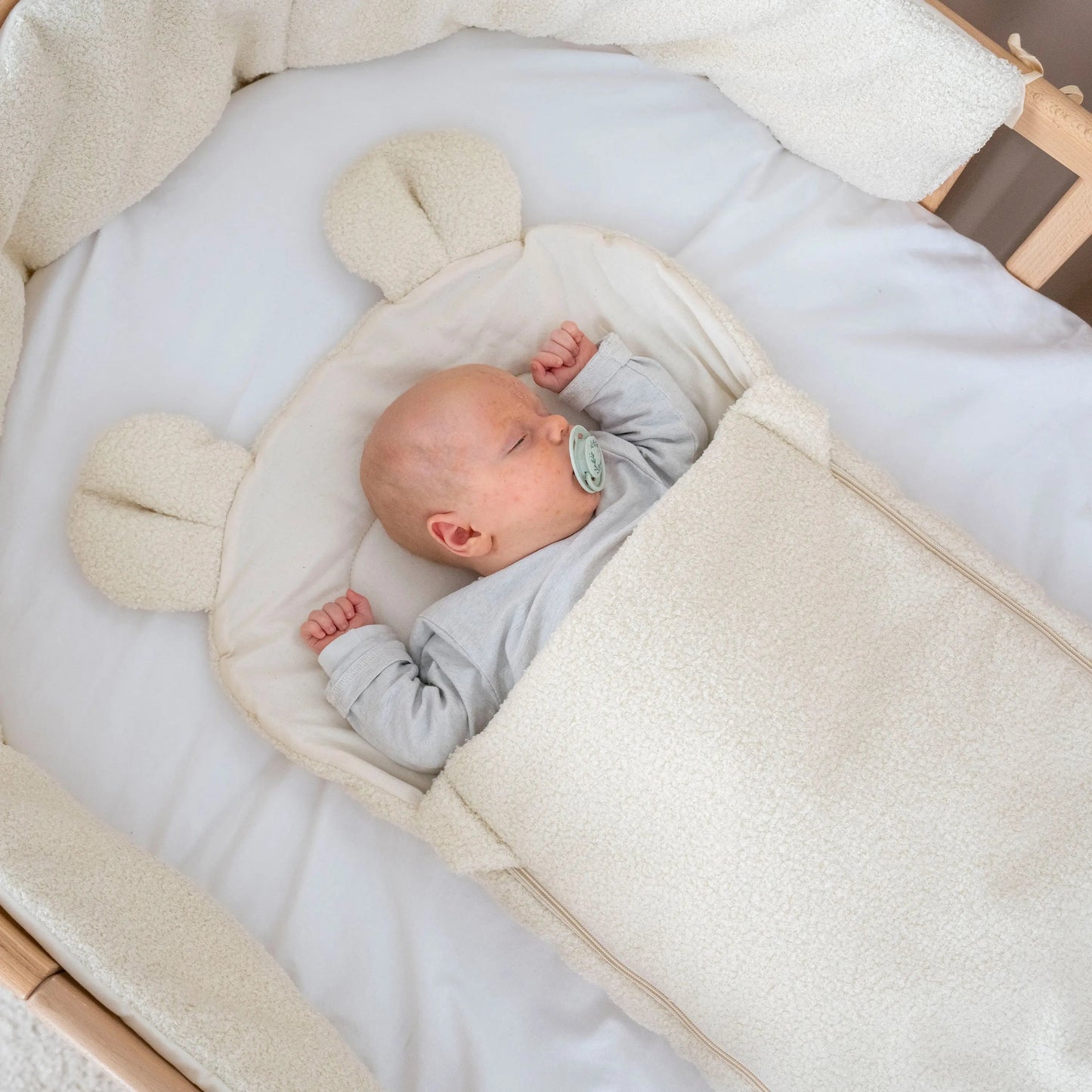 Babyschlafsack Teddyohren Bouclé - 2.5 TOG Ganzjahres-Schlafsack aus Bio-Baumwolle