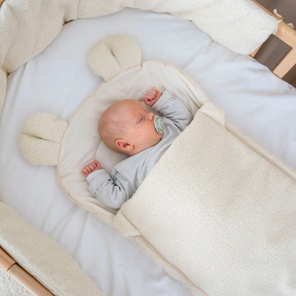 Babyschlafsack Teddyohren Bouclé - 2.5 TOG Ganzjahres-Schlafsack aus Bio-Baumwolle