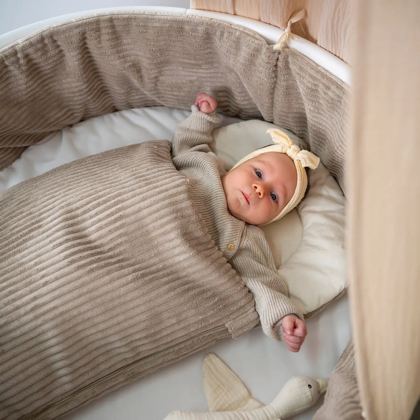 Bettumrandung Cord - Modernes Wendemodell für Beistellbett und Babybett