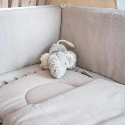 Bettumrandung Musselin - Weicher Nestchen-Schutz für Babybett & Beistellbett
