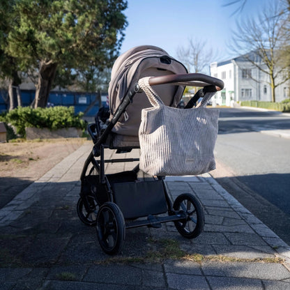 Mom Bag Cord Creme - Großer Cord-Shopper für den Kinderwagen