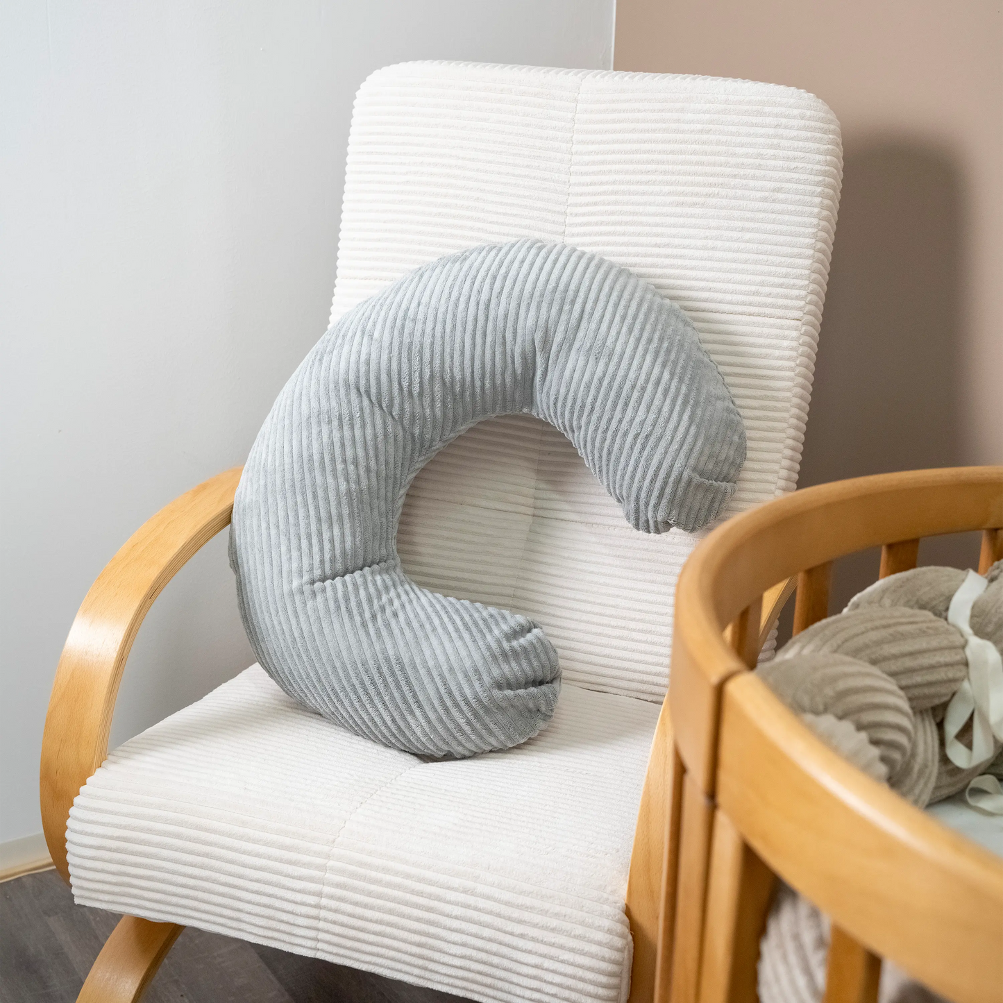 Stillkissen U-Form Cord - Ergonomisches Schwangerschaftskissen mit abnehmbarem Bezug