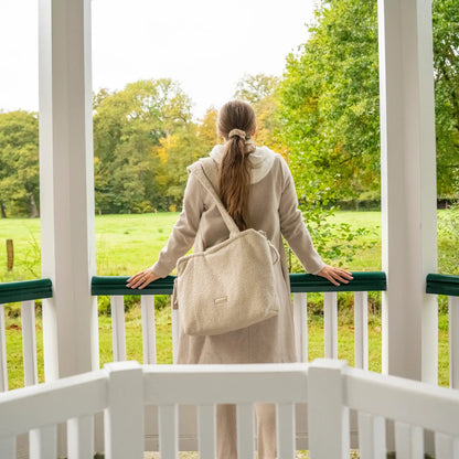 Wickeltasche Bouclé - Geräumige Kinderwagentasche aus weichem Teddystoff
