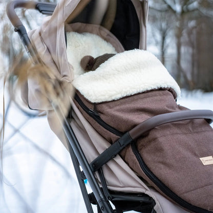Winterfußsack Merino - Wasserdichter Baby-Fußsack mit Schafwollfutter für Kinderwagen & Schlitten