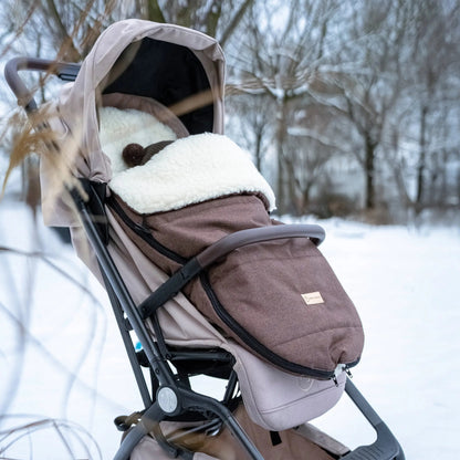 Winterfußsack Merino - Wasserdichter Baby-Fußsack mit Schafwollfutter für Kinderwagen & Schlitten