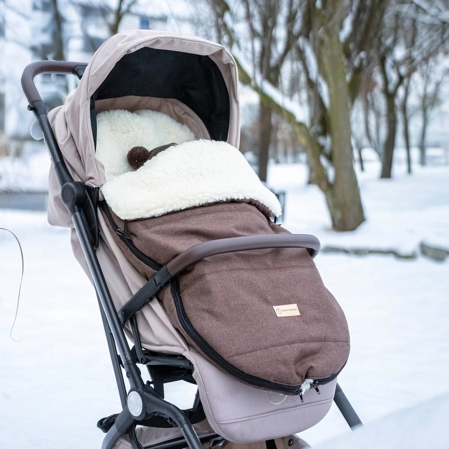 Winterfußsack Merino - Wasserdichter Baby-Fußsack mit Schafwollfutter für Kinderwagen & Schlitten