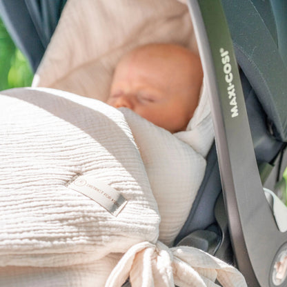 Einschlagdecke Musselin Babyschale - 2.5 TOG Ganzjahres-Decke für Maxi-Cosi, Cybex & Co.