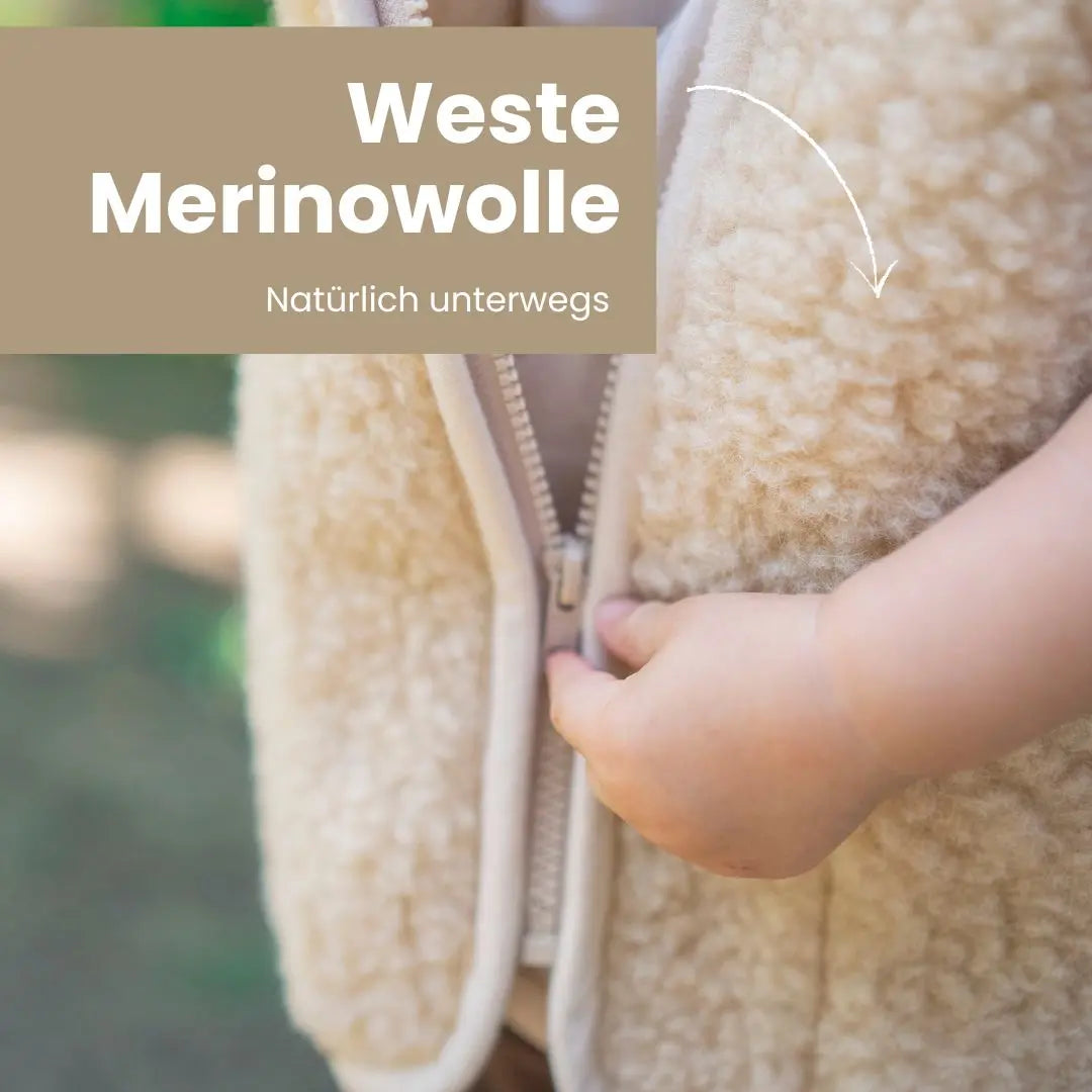 Kinderweste Merino Muster - Warme Merino-Weste mit Baumwollfutter und Woolmark-Zertifikat