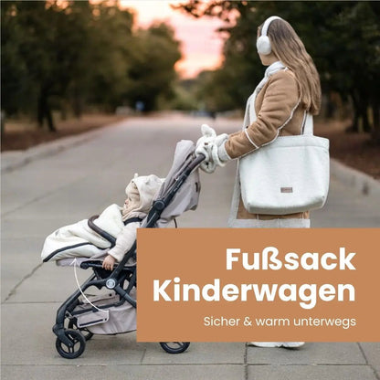 Winterfußsack Merino - Wasserdichter Baby-Fußsack mit Schafwollfutter für Kinderwagen & Schlitten