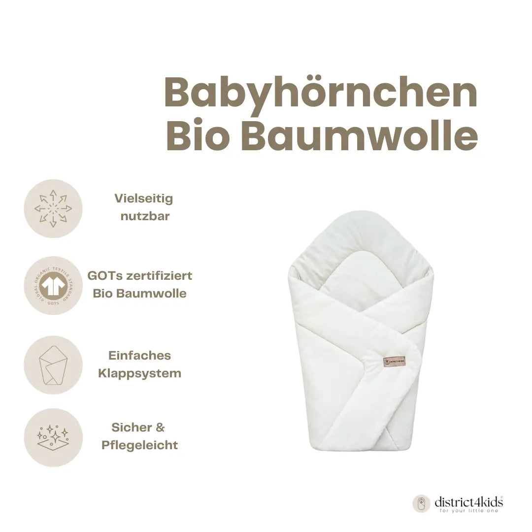 Babyhörnchen Bio-Baumwolle - 2.5 TOG Einschlagdecke & Krabbeldecke aus Naturbaumwolle