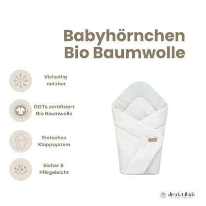 Babyhörnchen Bio-Baumwolle - 2.5 TOG Einschlagdecke & Krabbeldecke aus Naturbaumwolle