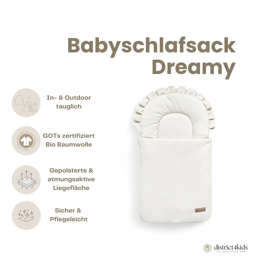 Babyschlafsack Dreamy Bio-Baumwolle - 2.5 TOG Ganzjahres-Schlafsack mit Rüschenkrone