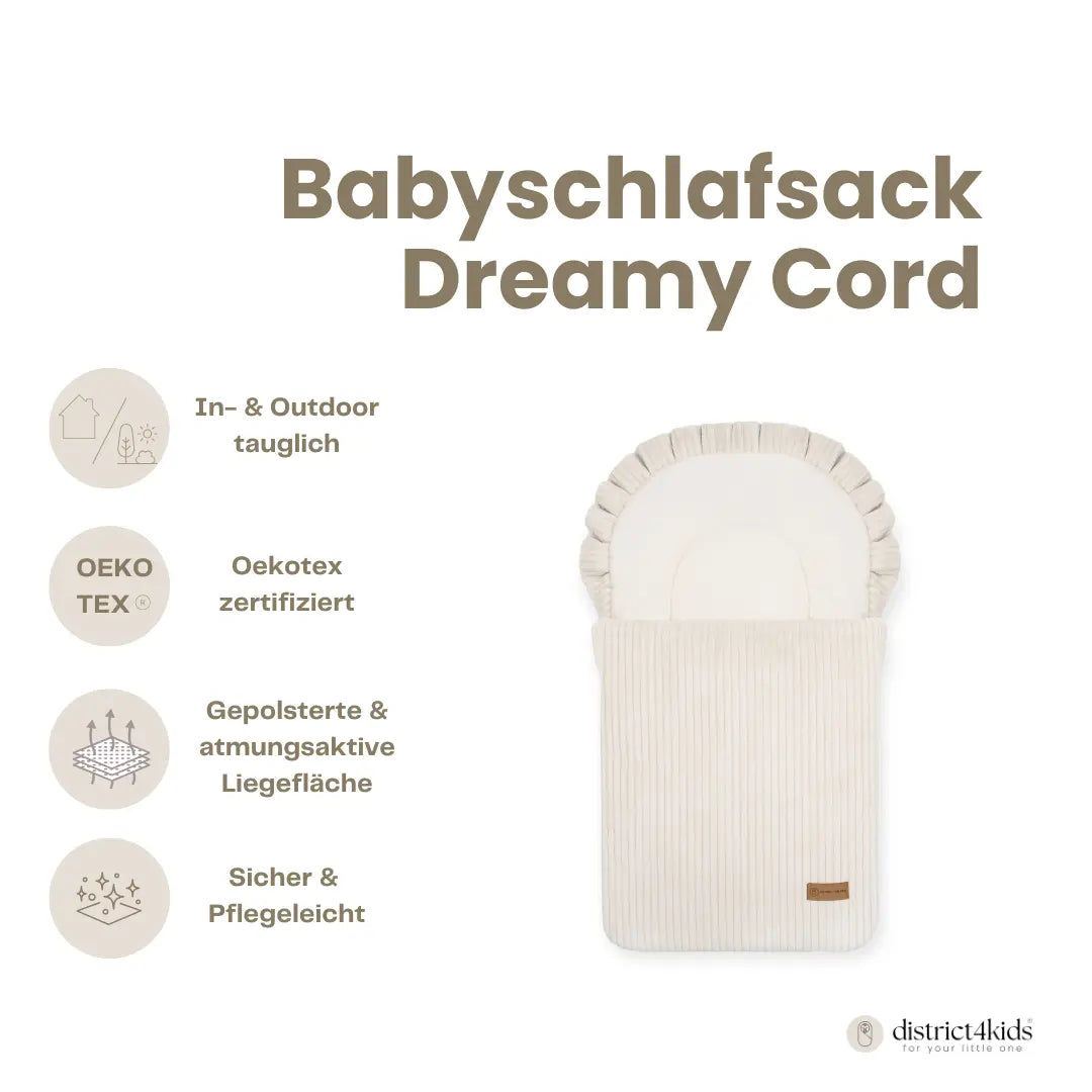 Babyschlafsack Dreamy Cord - 2.5 TOG Ganzjahres-Schlafsack mit Rüschenkrone