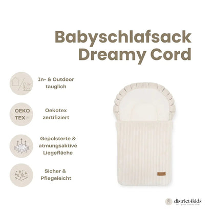 Babyschlafsack Dreamy Cord - 2.5 TOG Ganzjahres-Schlafsack mit Rüschenkrone