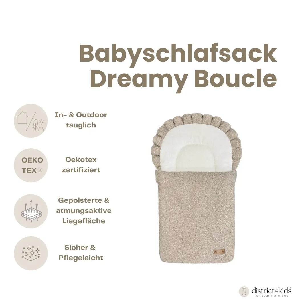 Babyschlafsack Dreamy Bouclé - 2.5 TOG Ganzjahres-Schlafsack mit Rüschenkrone