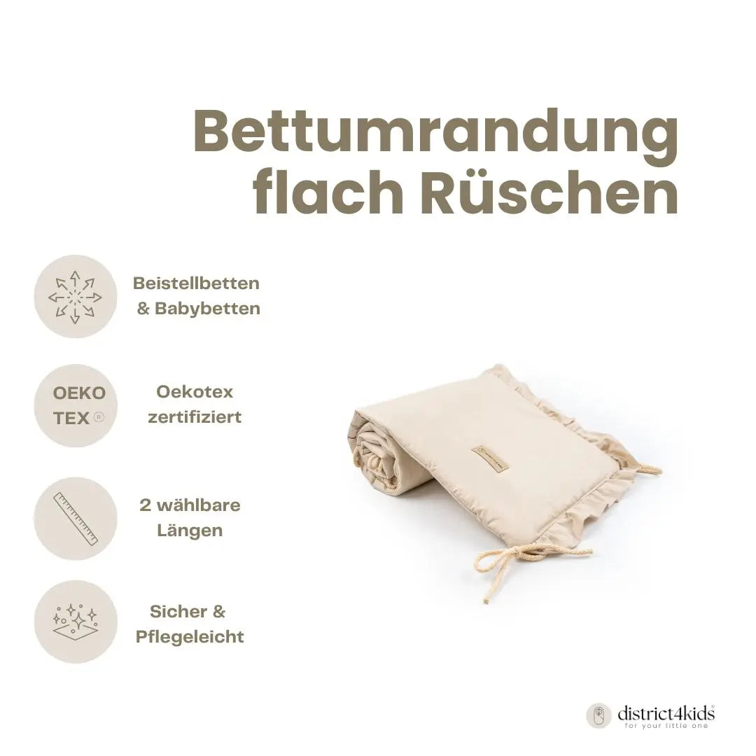 Bettumrandung Rüschen - Handgefertigtes Nestchen für Beistellbett und Babybett
