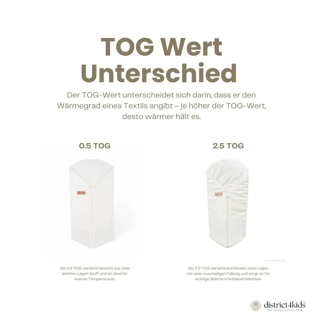 Pucksack Bio-Baumwolle - Mitwachsender Ganzjahres-Babyschlafsack (2.5 TOG)