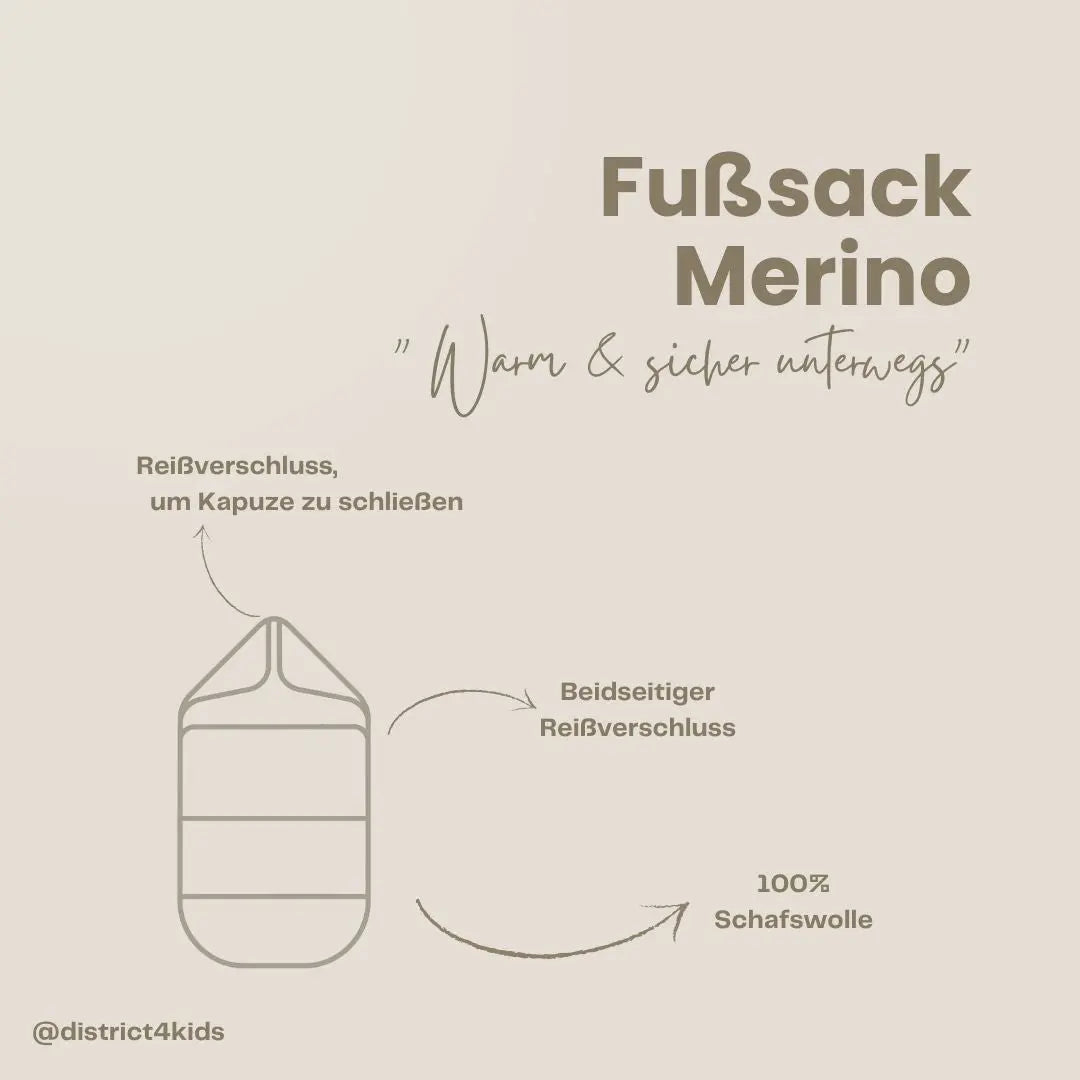 Winterfußsack Merino - Kuschelwarmer Fußsack aus 100% Merinowolle für die Babywanne