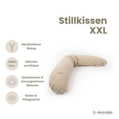 Stillkissen Bouclé XXL - Ergonomisches Still- & Schwangerschaftskissen im Teddy-Look