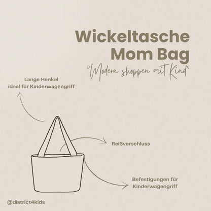 Wickeltasche Cord - Geräumige Kinderwagentasche aus weichem Cord-Polyester