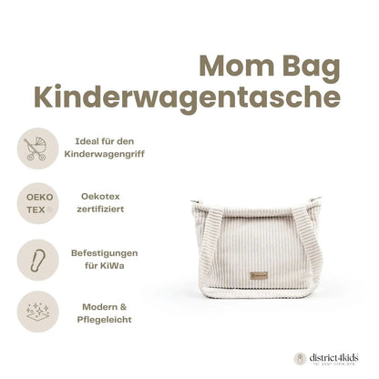 Wickeltasche Cord - Geräumige Kinderwagentasche aus weichem Cord-Polyester