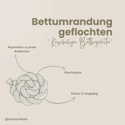 Bettschlange Bouclé geflochten - Weicher Teddy-Bettzopf fürs Baby- & Kinderbett