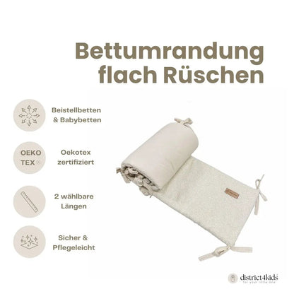 Bettumrandung Bouclé - Weicher Gitterschutz und Nestchen für Beistellbett und Babybett