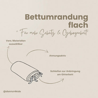 Bettumrandung Cord - Modernes Wendemodell für Beistellbett und Babybett