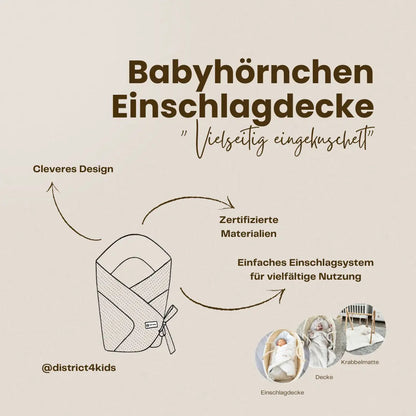 Babyhörnchen Musselin - Weiche Einschlagdecke aus atmungsaktiver Baumwolle