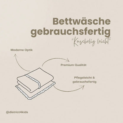 Kinderbettwäsche Musselin einfarbig - 2.5 TOG Bettwäsche-Set mit Kissen & Decke