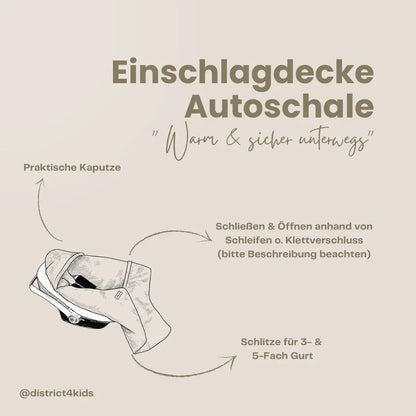 Einschlagdecke Musselin Leo - 2.5 TOG Einschlagdecke für Babyschale & Autositz